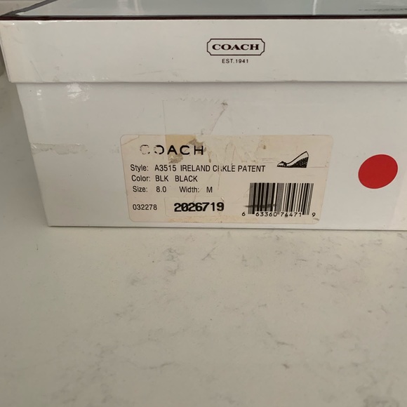 COACH Ireland patent wedge - size 8 - Picture 3 of 7